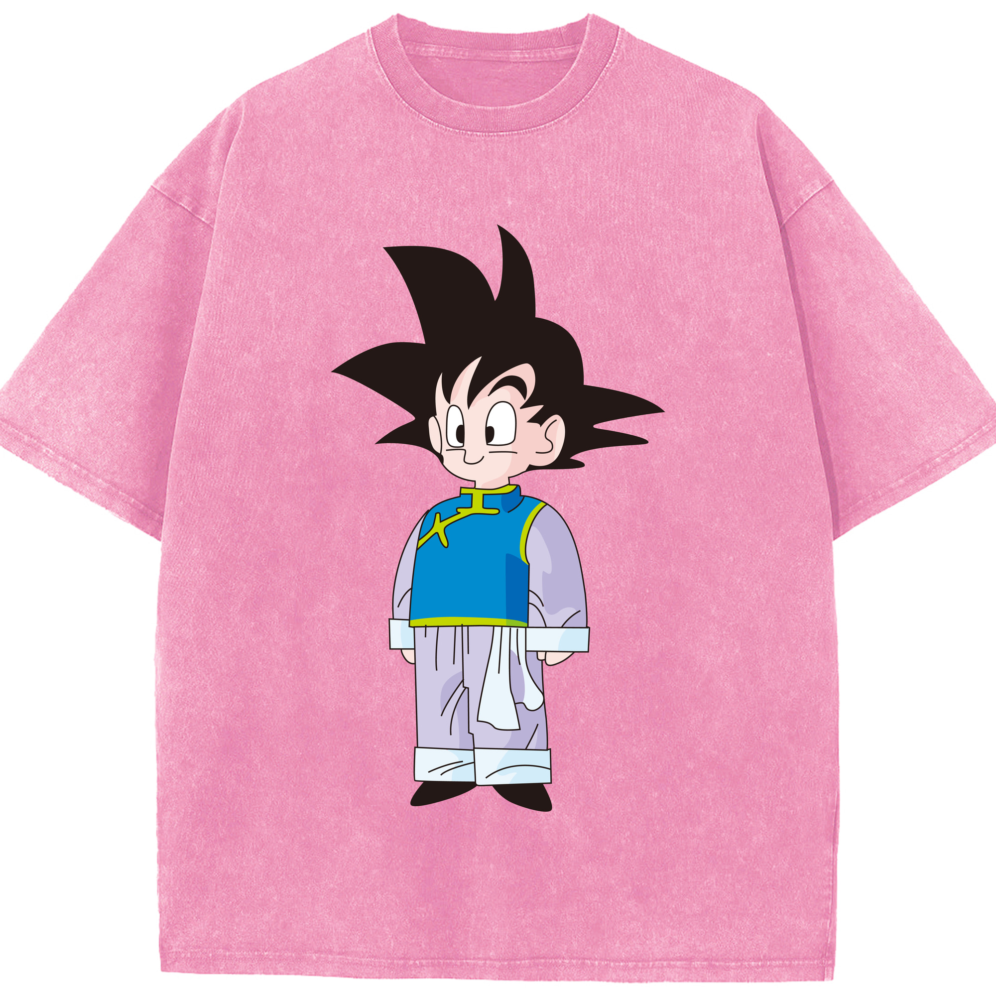 （画像用） ドラゴンボール 孫悟空（そん ごくう）Son Goku カカロット DRAGON BALL Kakarotto 綿100% ヴィンテージ風 半袖Tシャツ（フロントプリント）
